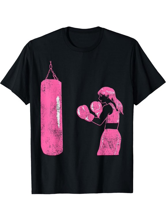 Boxing Glove Girl Boxer Coach Combat Sport Trainee Student T-Shirt - Classic Student athlete tee Unisex 100% Cotton Crew Neck T-Shirt Breathable Casual Everyday Wear Affordable Graphic Soft Cheap t s