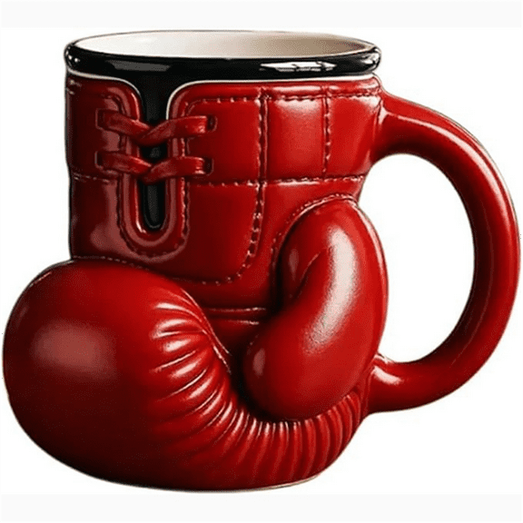 Boxing Glove Mug Sports Themed Coffee Cup Funny Drinkware Portable Kitchen Desktop Container Home Coffee Cup,1 x Coffee Mug,Red