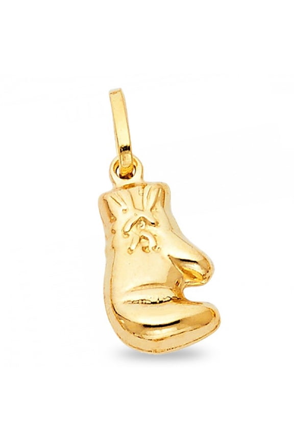 Boxing Glove Pendant 14k Solid Yellow Gold Sports Charm Polished Quality Genuine Fancy 16 x 10 mm
