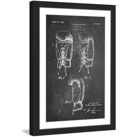 "Boxing Gloves 1923 Chalk" Framed Painting Print