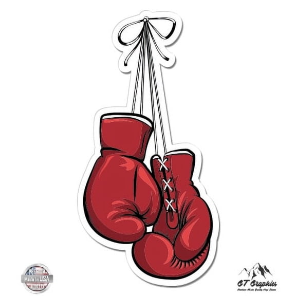 Boxing Gloves - 3" Vinyl Sticker - For Car Laptop I-Pad Phone Helmet Hard Hat - Waterproof Decal