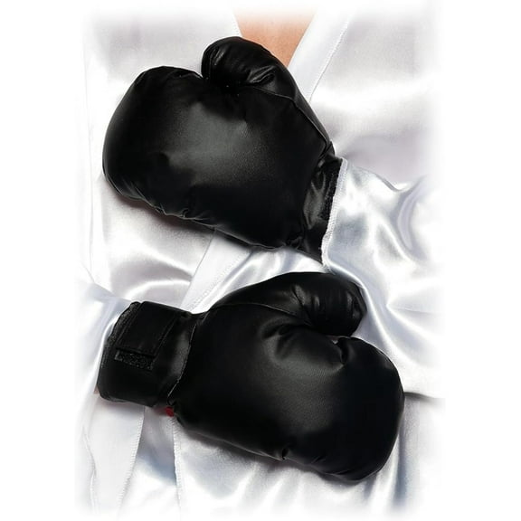Black Boxing Gloves Adult Costume Accessory | OS