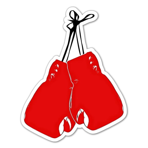 Boxing Gloves Boxer Fighter MMA Vinyl Sticker Decal - Measures 4" Inches Long