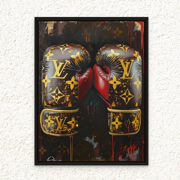 Boxing Gloves Canvas Pop Art Portrait Designer Luxury Art Print Wall Decor for Home Office Living Room Bedroom Gifting 12x16 inch Unframed