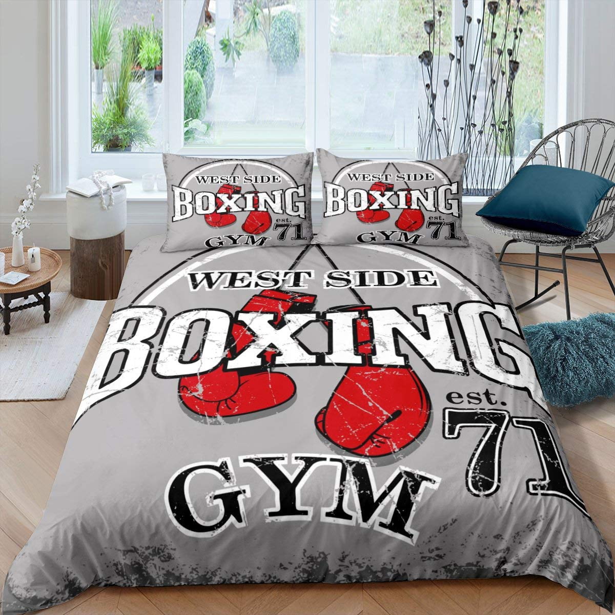 Boxing Gloves Duvet Cover for Kids Teens Boys Men Adult Sports Boxing