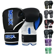 Boxing Gloves Fighting Training Combat Train Workout Sparring Grappling Durable Light Weight Adult Punch Bag Glove Muay Thai Punching Mitts Kickboxing MMA Gloves Men and Women Black White Blue 14oz