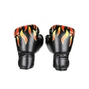 Boxing Gloves Fitness Unisex PU Fire Flame Printed Fight Match Protector Hand US