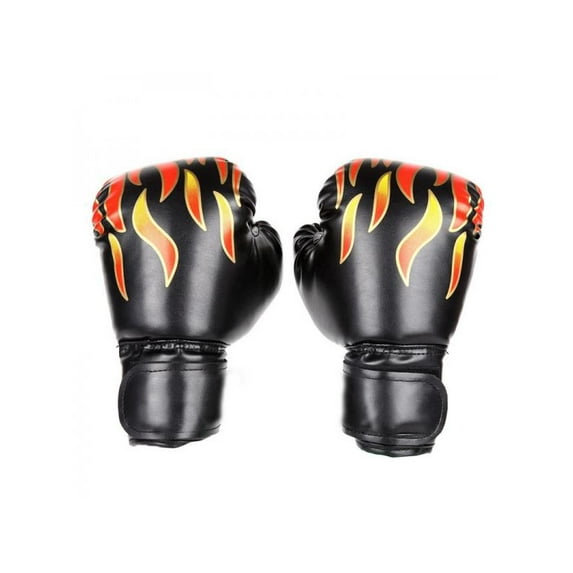 Boxing Gloves Fitness Unisex PU Fire Flame Printed Fight Match Protector Hand US