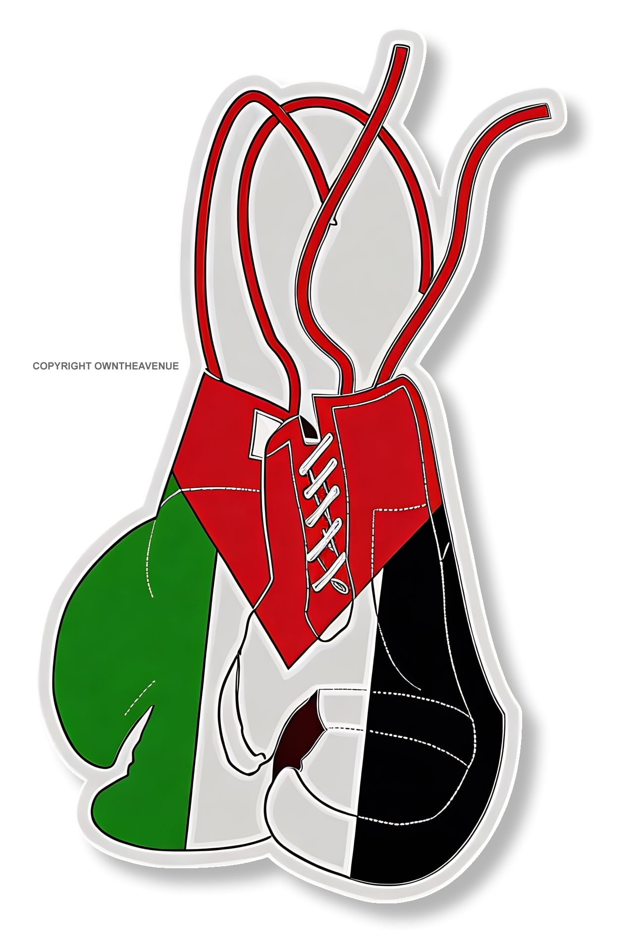 Autocollant Voiture/moto Palestine - 100x50 Mm, Vinyle Résistant - Design Drapeau Palestinien Et Gant De Boxe JDM