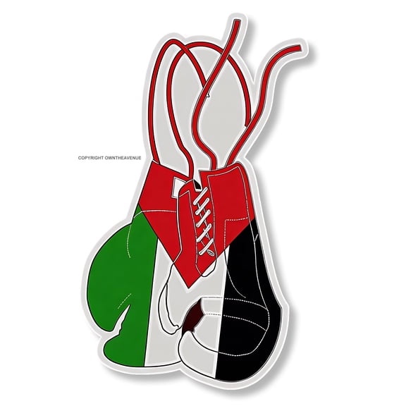 Boxing Gloves Kick Boxing JDM Palestine Flag Vinyl Sticker Decal 3.5"