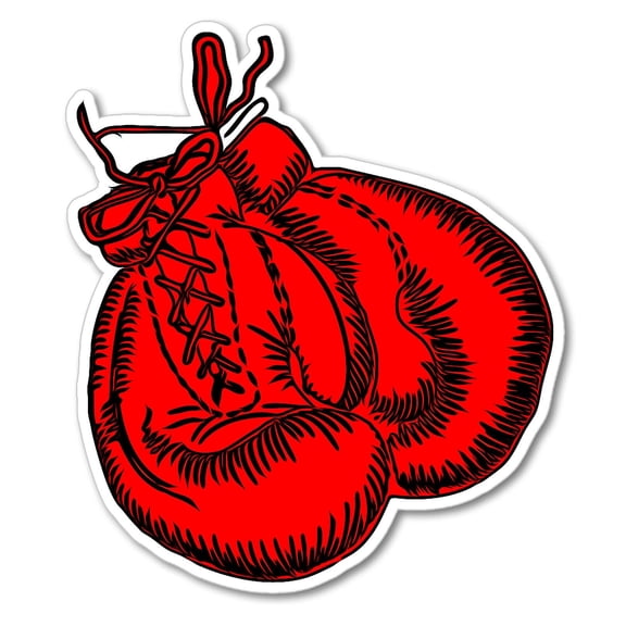 Boxing Gloves Old School Vintage Style Fighter MMA Vinyl Sticker Decal 4"