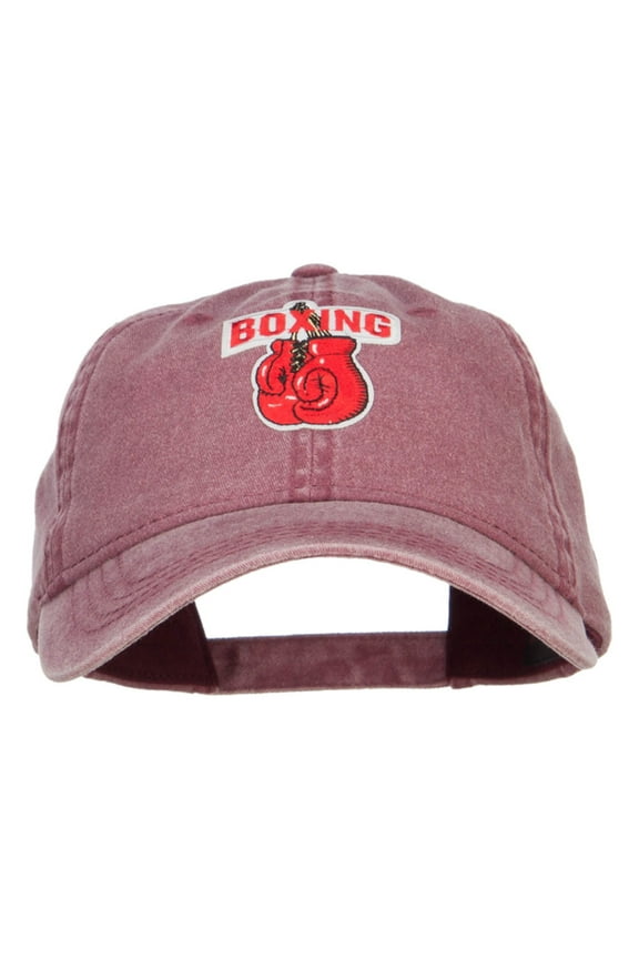 Boxing Gloves Patched Washed Cap - Maroon OSFM