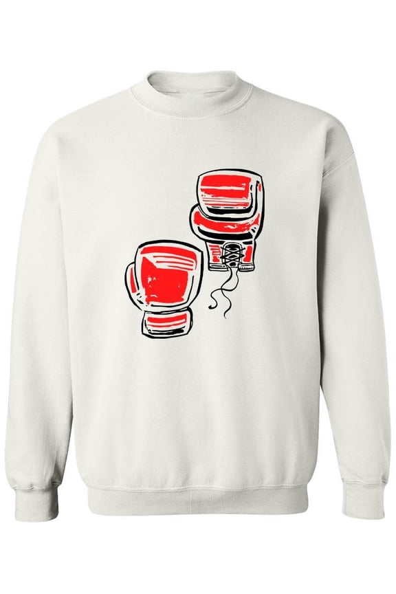 Boxing Gloves Sketch Sweatshirt Men -Image by Shutterstock, Male 5X-Large