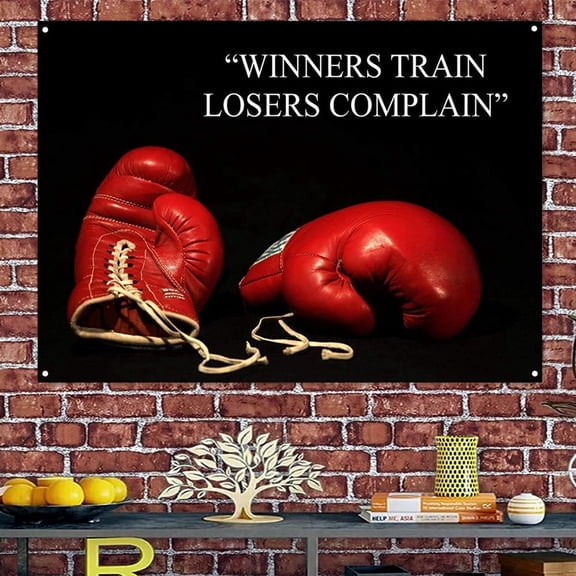 Boxing Gloves - Stay Motivated During Your Workout with this Inspirational Fitness Wall Hanging Poster - Wall Art Banner & Flag Perfect for Gym, Office or Room Walls 38" x 57"