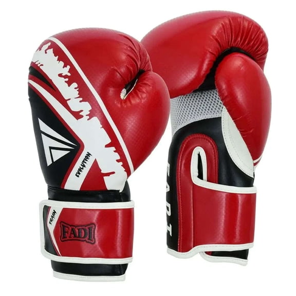 Fadi Sports Training Boxing Gloves 16 oz, Red – Artificial Leather, Airflow Mesh, Secure Wrist Support