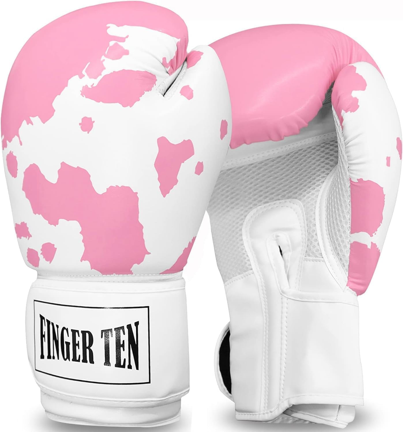 Boxing Gloves Women Punching Sparring Kickboxing MMA Training Heavy Bag Glove Black Leather 8 10 12 14 16 oz for Womens
