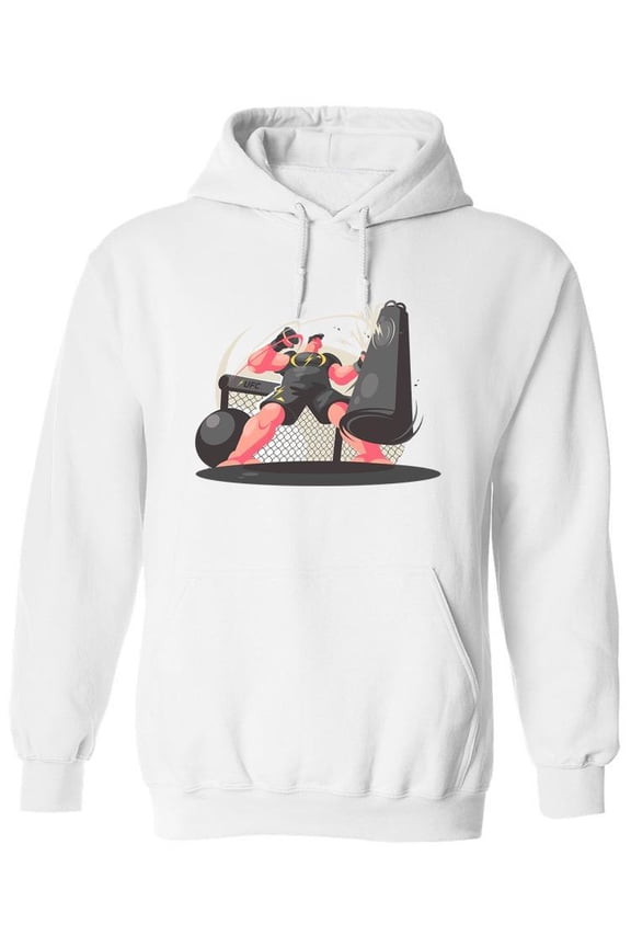 Boxing Guy Hoodie Men -Image by Shutterstock, Male Medium
