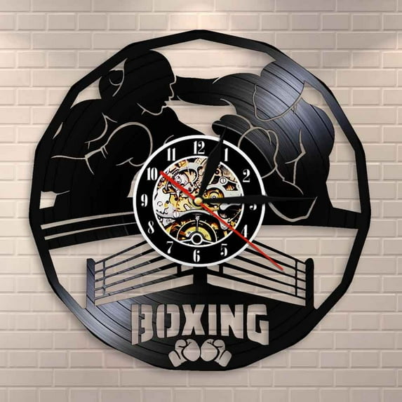 Boxing Gym Sign Boxing Martial Arts Wall Clock Madville Wall Decor Pugilism Boxing Main Event Vinyl Record Wall Clock Boxer Gift