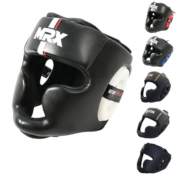 Boxing Headgear for Men MMA, Muay Thai, Head Gear for Kickboxing Sparring Grappling Martial Arts Taekwondo Training boxing protective gear Black White|L/XL