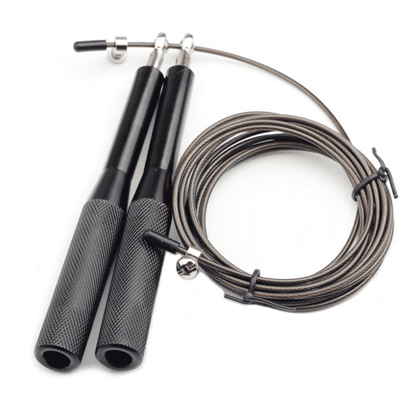 Boxing Jump Rope For Fitness And Cardio Training - Handle And Smooth Rotation For Easy Jump Rope - black