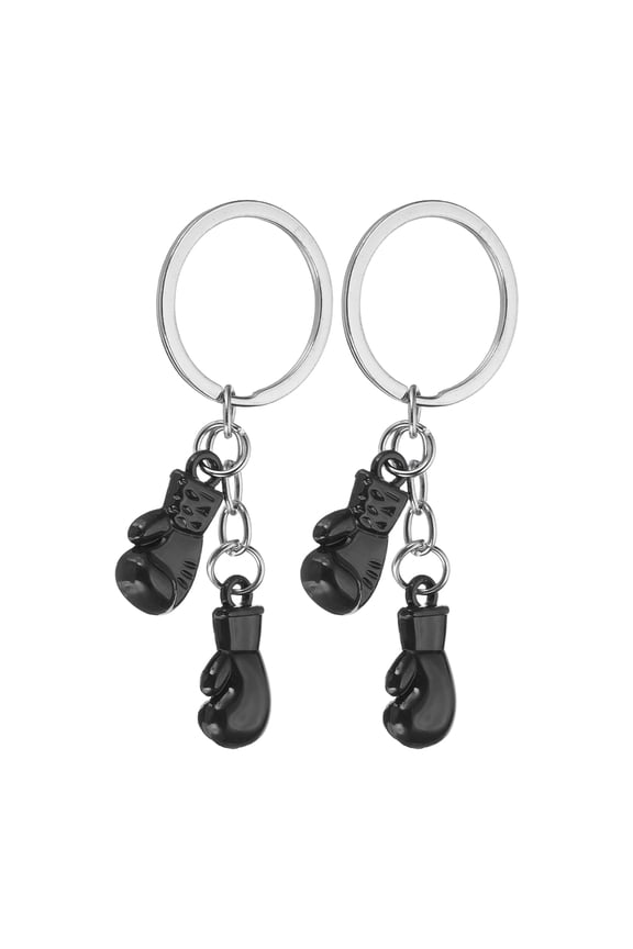 Boxing Keychain, Mini Cute Boxing Gloves Key Chain Sport Pendant Key Rings Bag Backpack Decor Black