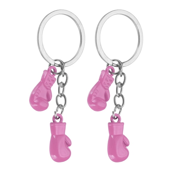 Boxing Keychain, Mini Cute Boxing Gloves Key Chain Sport Pendant Key Rings Bag Backpack Decor Pink