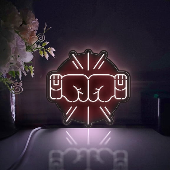 Boxing Led Light Box, Dimmable Neon-Like Light Signs USB Power for Wall Decor Bedroom Decoration, Static Light (WxH) 16"x15"