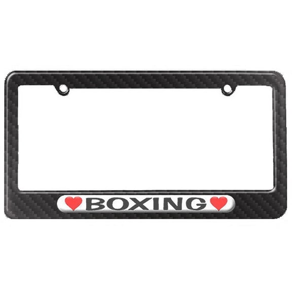Boxing Love with Hearts License Plate Frame