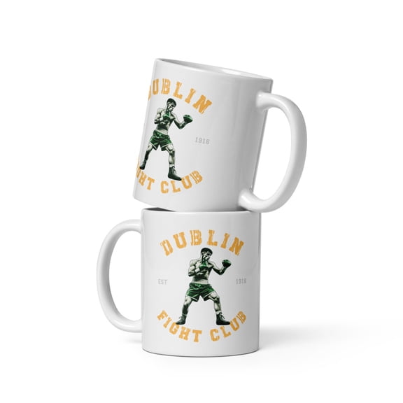 Boxing MMA FANS, White glossy mug