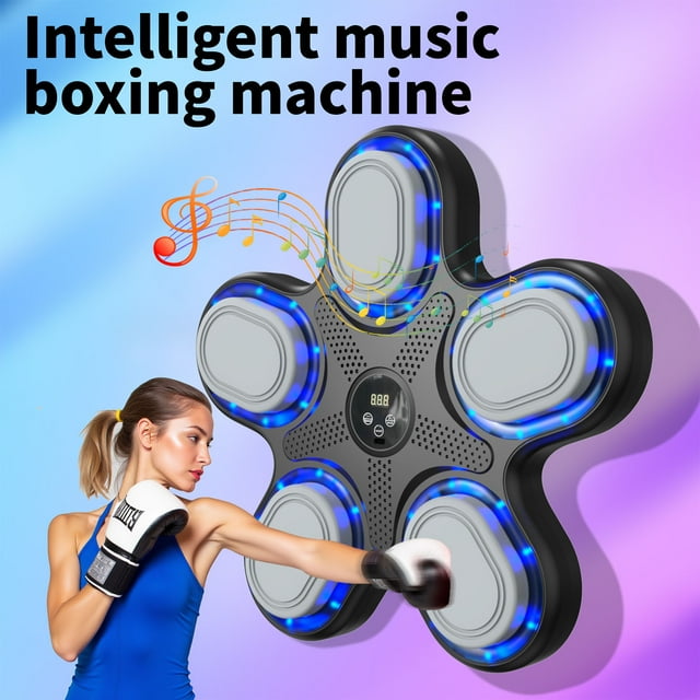 Boxing Machine under $5! Yannianjz Smart Bluetooth Music Boxing Machine, LED Light Wall Mount Punching Bag, Home Boxing Training Equipment, 9-Speed Sensor Boxing Trainer