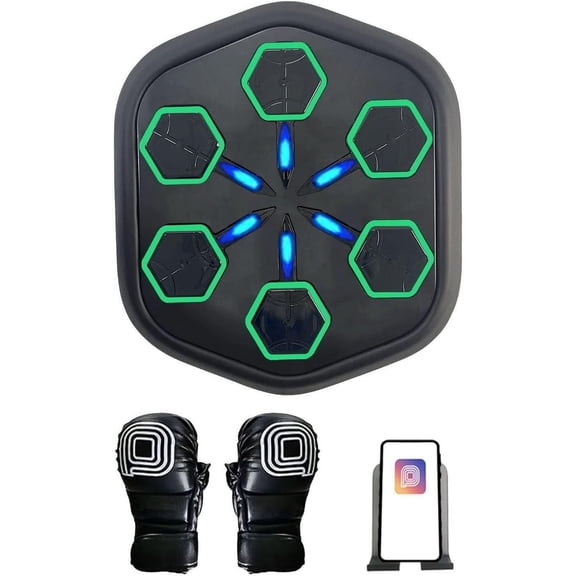 Boxing Machine Wall Mounted, Music Electronic Boxing Wall Target with LED, Electronic Punching Machine with Boxing Gloves for Home Exercise