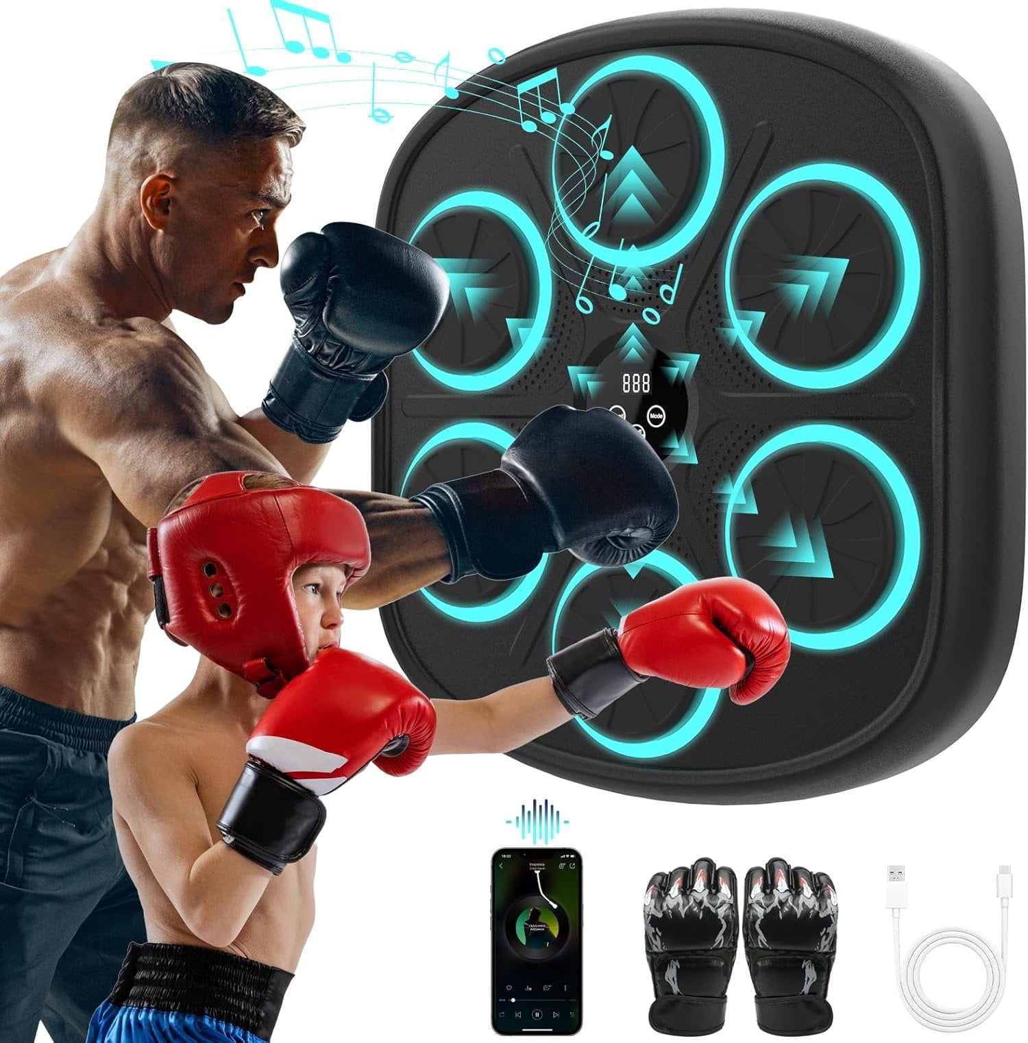 Boxing Machine, Wall Mounted Punching Bag with , Boxing Workout ...