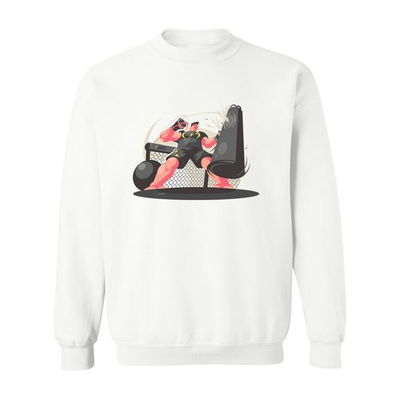 Boxing Man Design Sweatshirt Men -Image by Shutterstock, Male XX-Large