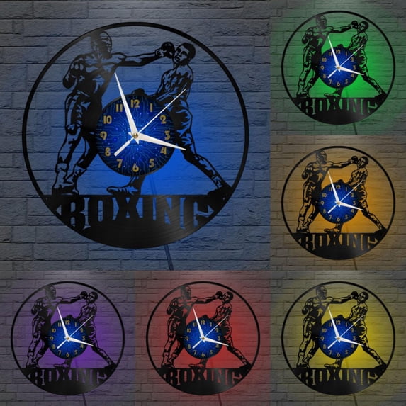 Boxing Match 3 12 Inch Vinyl Record Wall Clock - Silent, Creative, and ...