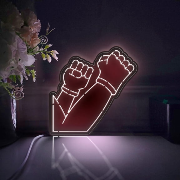 Boxing Match Led Light Box, Dimmable Neon-Like Light Signs USB Power for Wall Decor Bedroom Decoration, Static Light (WxH) 11"x11"