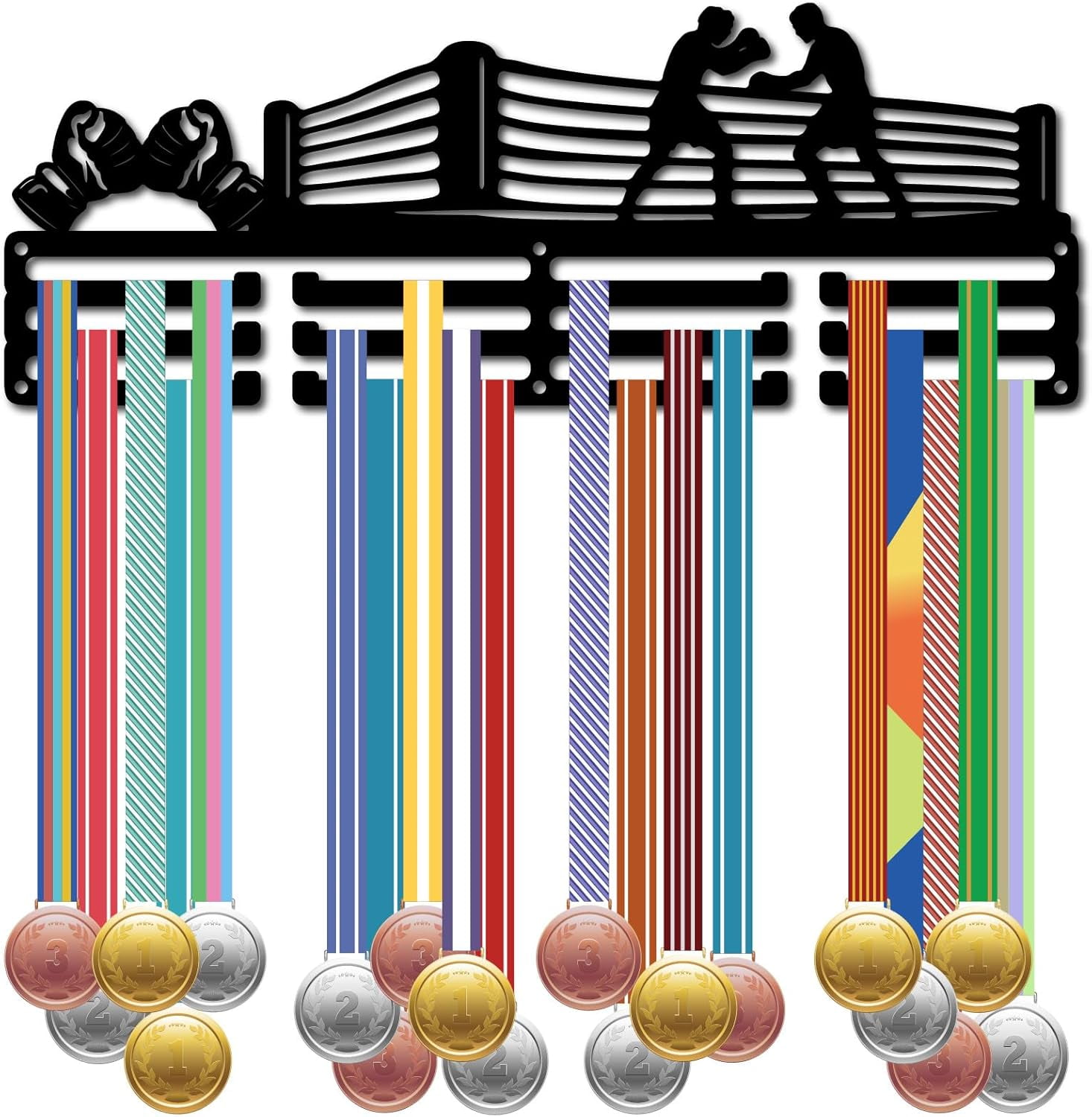 Boxing Medal Holder Hooks Medals Hanger Display Rack Frame Metal Awards ...