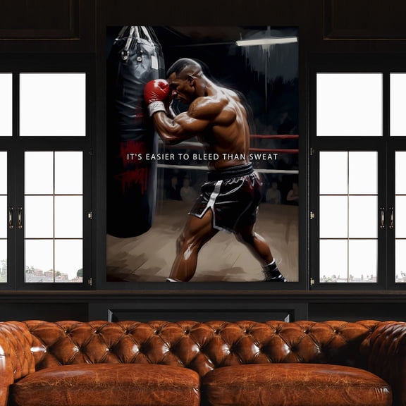 Boxing Motivation Its Easier to Bleed Than Sweat Fighter Gym Boxing Quote Discipline Mindset Poster