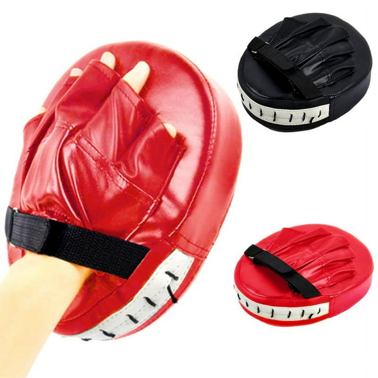RDX Boxing Pads Focus Mitts, Maya Hide Leather Curved Hook and Jab Target Hand Pads, Great for MMA, Kickboxing, Martial Arts, MU