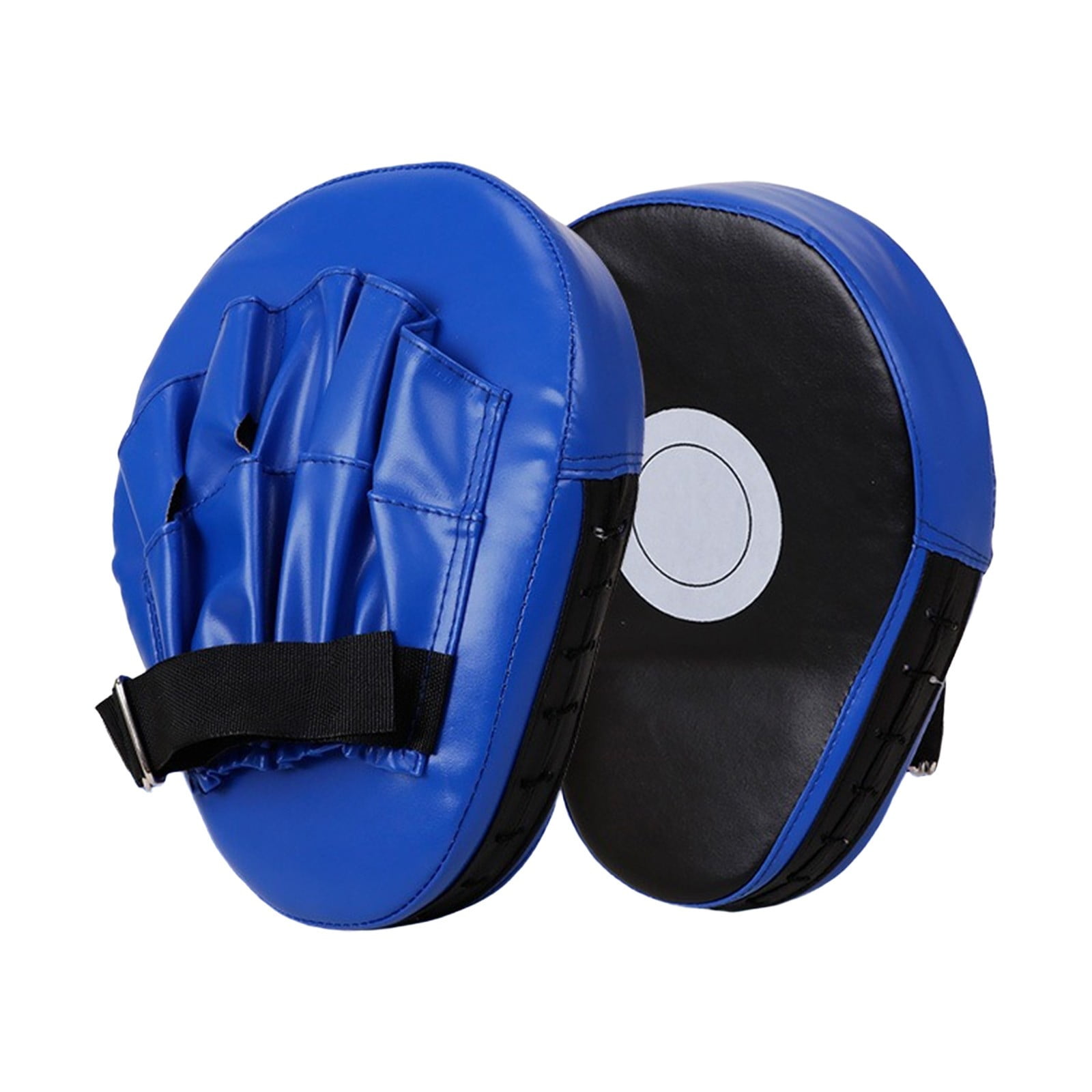 Boxing Pads for Men, Women, & Kids, Leather Focus Mitts for Martial Arts, Boxing Training, Curved Punch Mitts for Karate, Kickboxing,Muay Thai, Taekwondo(Blue)