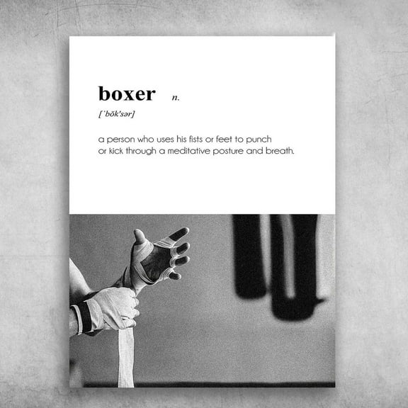 Boxing Poster, Boxer Definition, A Person Who Uses His Fists Or Feet To Punch 16 x 24 Inch Poster