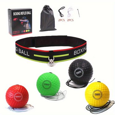 Boxing Reflex Ball For Kids And Adults,4 Levels Boxing Ball With 2 Adjustable Headbandsboxing Equipment Punching Ball Great For Hand Eye Coordination Punching Speed And Fight Reaction