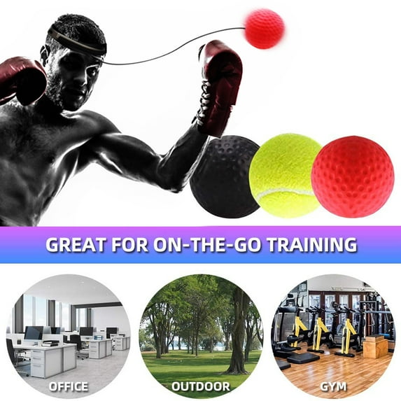 Boxing Reflex Ball, Boxing Training Ball 3 Difficulty Level Boxing Ball with Headband, Suit for Reaction, Agility, Punching Speed, Fight Skill and Hand Eye Coordination Training