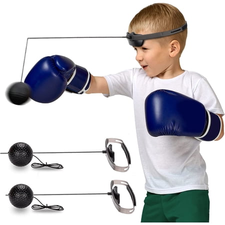 Boxing Reflex Ball, MMA Boxing Equipment for Adults and Kids, Punching Speed and Hand Eye Coordination Training 2 Difficulty Levels