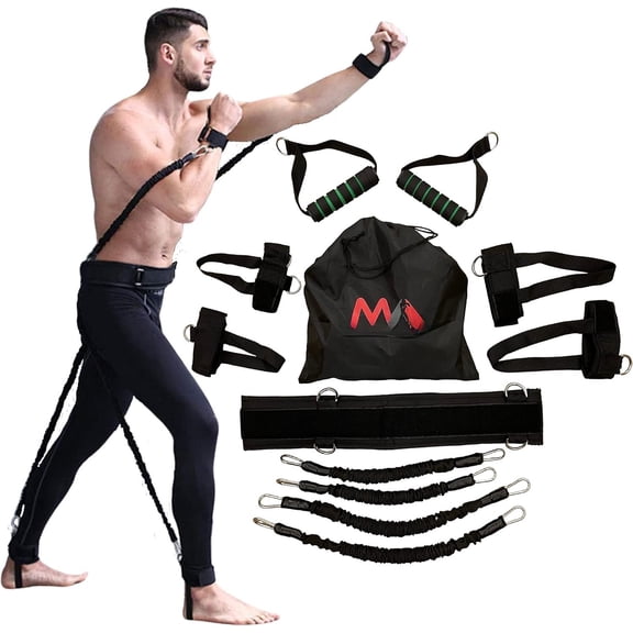 Boxing Resistance Bands for M rtial  Resistance  at  for Punches/Kicks, 150lbs Exercise Bands Full  Fitness Workout to Enhance Explosive Power/Speed/Agility