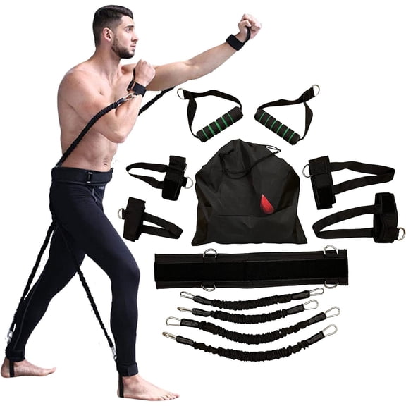 Boxing Resistance Bands for M rtial Resistance at for Punches/Kicks, 150lbs Exercise Bands Full Fitness Workout to Enhance Explosive Power/Speed/Agility