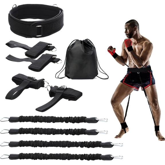 Boxing Resistance Bands, Strength and Agility Speed Trainer Exercise Full Physical Workout Power Punch Pro for MMA, Volleyball Basketball Football Equipment