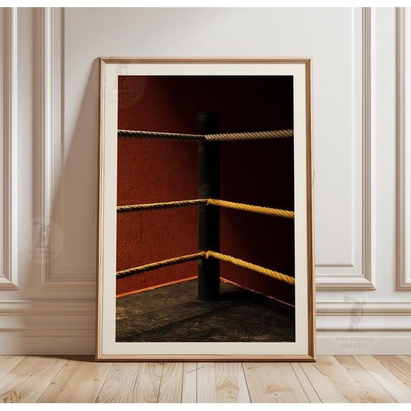 Boxing Ring Corner Print, Gritty Atmosphere, Sports Photography Decor, Poster Only