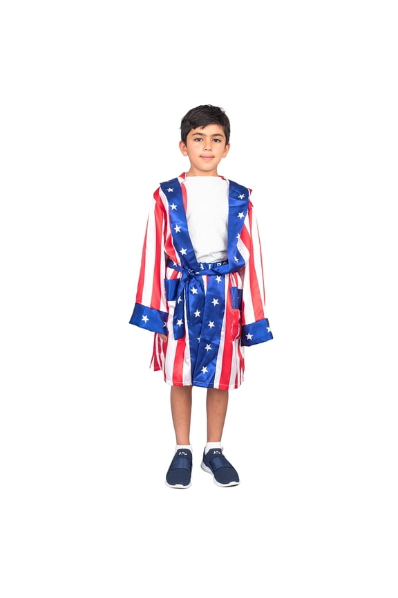 Boxing Robe and Shorts Halloween Costume in Satin for Halloween, Cute Cosplay Boxer Cloak for Kids
