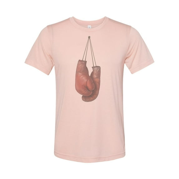 "Boxing Shirt, Boxing Gloves, Unisex, Soft Bella Canvas, Vintage T, Retro, Kickboxing Tee, Gift For Boxer, Gift For Him, Boxing Apparel, Peach, 2XL"