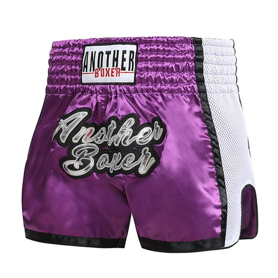 Boxing Shorts Women Men's Muay Thai Shorts Classic Martial Arts mma Workout Clothes Satin Bjj-Combat Fighting Trunks Adult Kids Xxl Purple